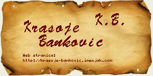 Krasoje Banković vizit kartica